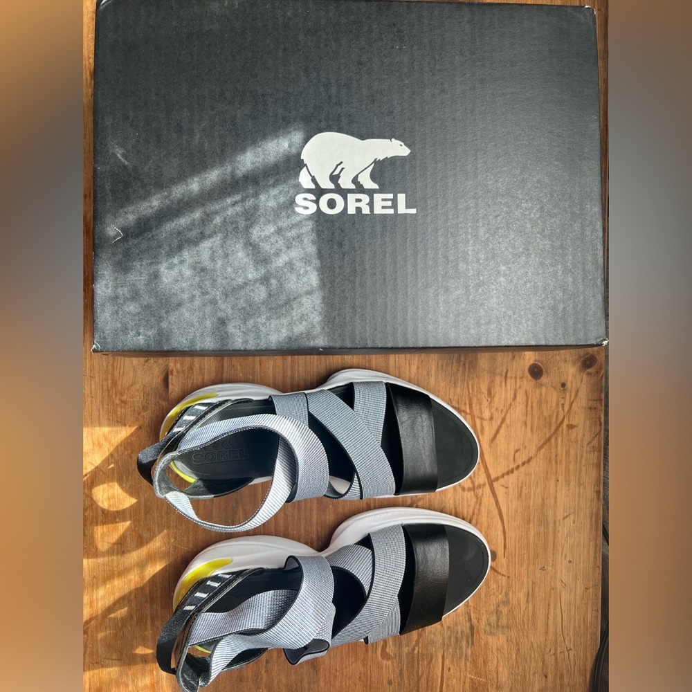 Sorel Black and Gray Sandals